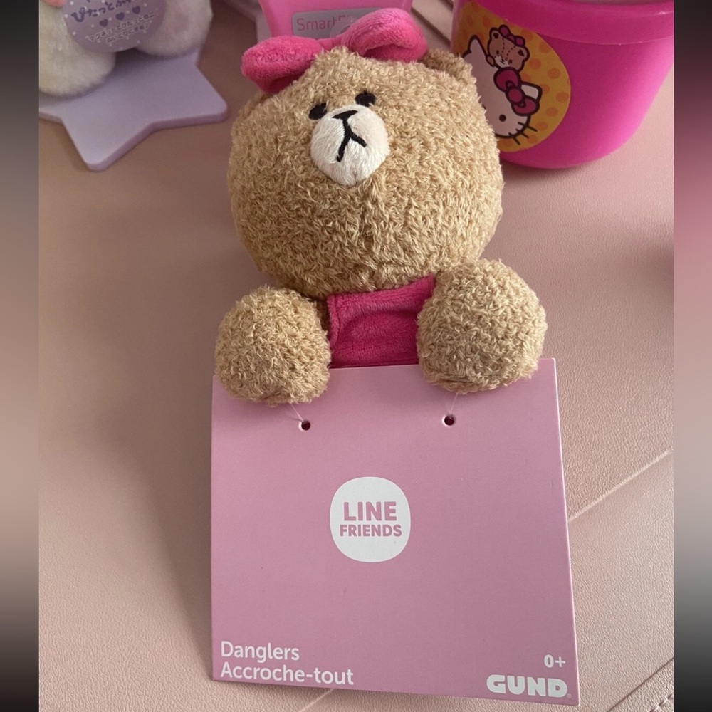 GUND LINE FRIENDS - CHOCO BEAR DANGLER HANGING STUFFED PLUSH - NEW